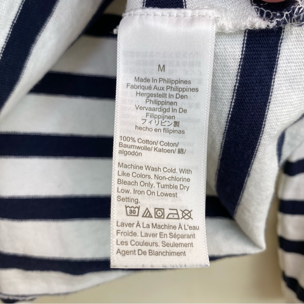 J.Crew Mariner Cloth Puff Sleeve Stripe Top Sz Medium - Picture 8 of 8